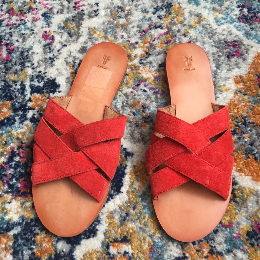 Frye leather slide sandals